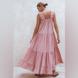 NEW NWT BALI LANE la palma maxi dress in pink size XL Extra Large Linen